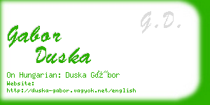 gabor duska business card